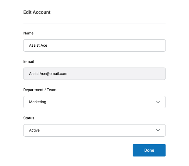 계정 정보 및 상태 변경 이미지